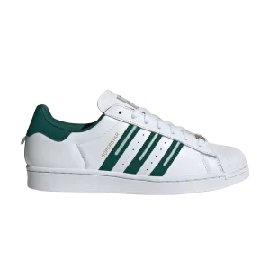 adidas Superstar 'Embroidered Green Stripes' Sneakers Cloud White/Collegiate Green/Gray One ID1374