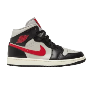 Wmns Air Jordan 1 Mid 'Black College Grey' Black/Red/College Grey/Sail BQ6472 060