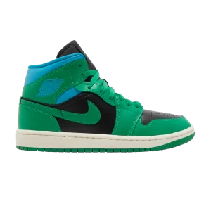 Wmns Air Jordan 1 Mid 'Lucky Green Aquatone 'Lucky Green/Black/Aquatone BQ6472 033