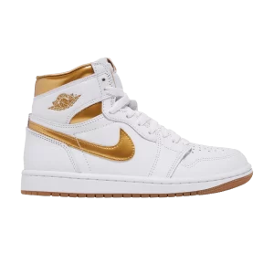 Wmns Air Jordan 1 Retro High OG 'Metallic Gold 'White/Gold Metallic/Bubble Gum Light Brown FD2596 107