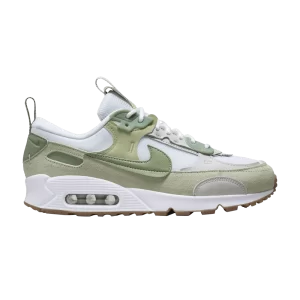 Nike Wmns Air Max 90 Futura 'White Olive Aura' White/Olive Aura/Gum Medium Brown/Oil Green HF5052 100