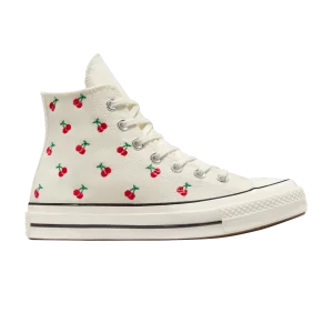 Converse Wmns Chuck 70 High 'Cherries' Sneakers Egret/Red/Green A08863C