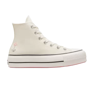 Converse Wmns Chuck Taylor All Star Lift Platform High 'Little Flowers 'Sneakers Egret/Egret/Watermelon sweetness A10147C