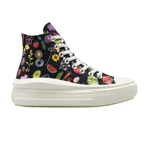 Converse Wmns Chuck Taylor All Star Move Platform High 'Fruits & Florals 'Sneakers Black/Egret/Green Beam A06064C