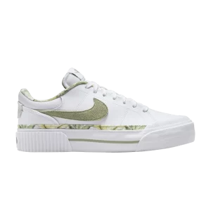 Nike Wmns Court Legacy Lift 'Tropical' Sneakers White/Multicolor/Gum medium brown/Butter green HF5054 100