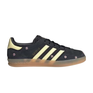 adidas Wmns Gazelle Indoor 'Black Floral Embroidery' Sneakers Black/Almost Yellow/Silver Dawn IF4490