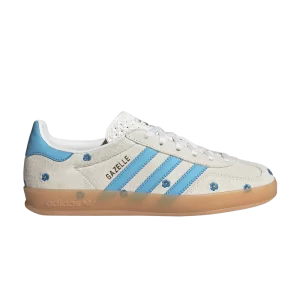 adidas Wmns Gazelle Indoor 'Light Blue Floral Embroidery' Sneakers Beige/Cloud White/Light Blue/Bubblegum IF4491