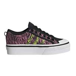 adidas Wmns Nizza Platform 'Bliss Pink Zebra' Sneakers Black/Sunny Yellow/Bliss Pink IE9626