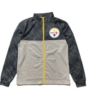 B20THER Stand Collar Jacket NFL Steelers Gray Jacket 1251045