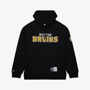 Mitchell & Ness Black Boston Bruins Game Time Fleece Pullover Hoodie Black 1377214