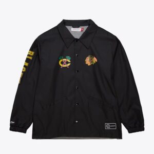 Mitchell & Ness Black Chicago Blackhawks Full-Snap Coaches Jacket Black 1307301