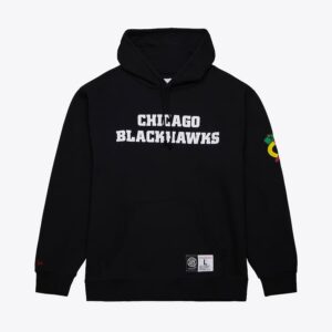 Mitchell & Ness Black Chicago Blackhawks Game Time Fleece Pullover Hoodie Black 1377821