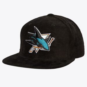 Baseball Cap Mitchell & Ness Black San Jose Sharks All Directions Corduroy Snapback Hat Pink 1222375