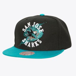 Baseball Cap Mitchell & Ness Black San Jose Sharks Circle Splash Snapback Hat Black 1222384