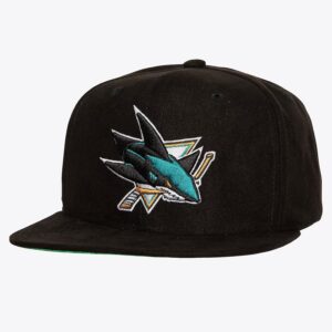 Mitchell & Ness Black San Jose Sharks Sweet Suede Snapback Hat Black 1222380