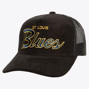 Mitchell & Ness Black St. Baseball Cap Louis Blues Times Up Trucker Adjustable Hat Black 1236659