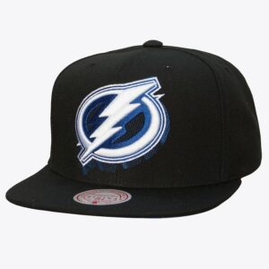 Mitchell & Ness Black Tampa Bay Lightning 7.0 Big Face Snapback Hat Brown 1236711