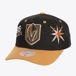 Mitchell & Ness Black Vegas Golden Knights Overbite Pro Snapback Hat Blue 1259706