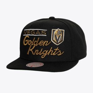 Baseball Cap Mitchell & Ness Black Vegas Golden Knights Retro Lock Up Snapback Hat Yellow 1259733