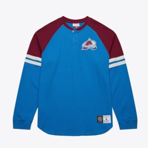 Mitchell & Ness Blue Colorado Avalanche Thermal Henley Top Blue 1304611