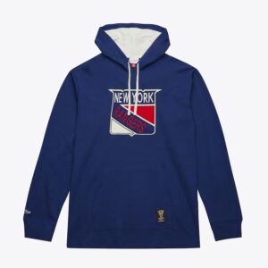 Mitchell & Ness Blue New York Rangers Vintage Logo Thermal Lightweight Pullover Hoodie Blue 1307344