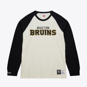 Mitchell & Ness Cream Boston Bruins Legendary Slub Raglan Long Sleeve T-Shirt Black 1297088