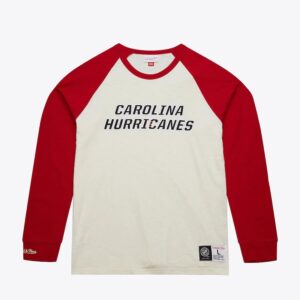 Mitchell & Ness Cream Carolina Hurricanes Legendary Slub Raglan Long Sleeve T-Shirt Black 1297106