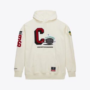 Mitchell & Ness Cream Chicago Blackhawks Sswagger Fleece Pullover Hoodie Black 1377117