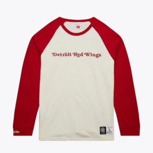 Mitchell & Ness Cream Detroit Red Wings Legendary Slub Raglan Long Sleeve T-Shirt Cream 1376252