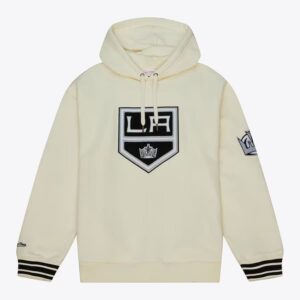 Mitchell & Ness Cream Los Angeles Kings Chainstitch Heavyweight Pullover Hoodie Cream 1377595