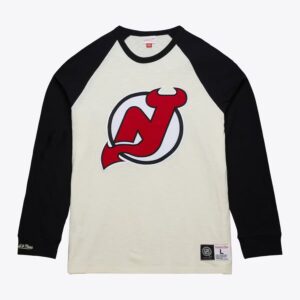 Mitchell & Ness Cream New Jersey Devils Legendary Slub Raglan Long Sleeve T-Shirt Cream 1376424