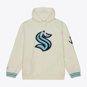 Mitchell & Ness Cream Seattle Kraken Chainstitch Heavyweight Pullover Hoodie Cream 1377493