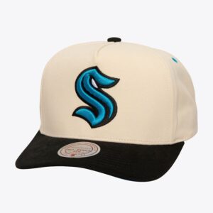 Mitchell & Ness Cream Seattle Kraken Overspray Pro Crown Snapback Hat Cream 1222473