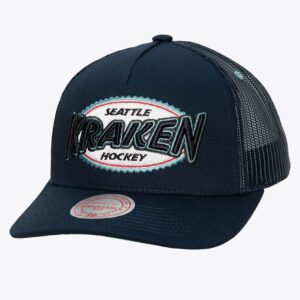 Mitchell & Ness Deep Sea Blue Seattle Kraken Team Seal Trucker Adjustable Hat Blue 1222402