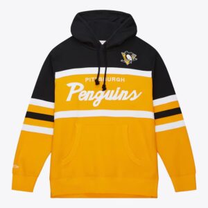 Mitchell & Ness Gold Pittsburgh Penguins Head Coach Pullover Hoodie Yellow 1377266