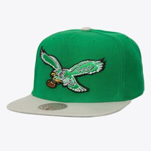 Mitchell & Ness Kelly Green Gray Philadelphia Eagles Team 2 Tone 2.0 Snapback Hat Black 1280984