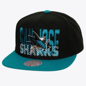 Mitchell & Ness Black San Jose Sharks Cross Check Snapback Hat Black 1222357