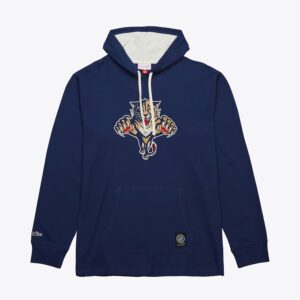 Mitchell & Ness Navy Florida Panthers Vintage Logo Thermal Lightweight Pullover Hoodie Blue 1307370