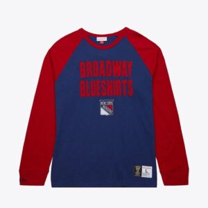 Mitchell & Ness Royal New York Rangers Vintage Logo Legendary Slub Long Sleeve T-Shirt Grey 1376456