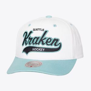 Mitchell & Ness White Seattle Kraken Tail Sweep Pro Snapback Hat White 1222455