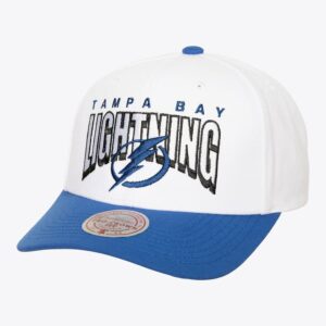 Mitchell & Ness White Tampa Bay Lightning Boom Text Pro Snapback Hat White 1236702