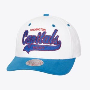 Mitchell & Ness White Washington Capitals Tail Sweep Pro Vintage Snapback Hat Violet 1280952