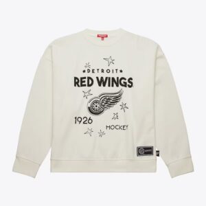 Mitchell & Ness Women's Cream Detroit Red Wings Logo Lightweight 3.0 Fleece Pullover Sweatshirt Cream 1376470