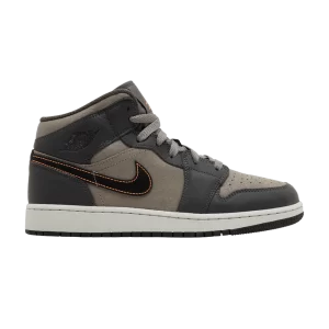 Air Jordan 1 Mid SE GS 'Night Stadium' Night Stadium/Black/Flat Pewter/Total Orange/Neutral Gray FQ8341 017