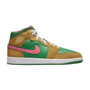 Air Jordan 1 Mid SE 'Wheat Watermelon' Chutney/Lucky Green/Hot toddy/Heavenly gold DX4332 700