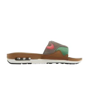 Nike Air Max 1 Slide 'Powerwall' Brown Ale/Olive Gray/Sail/Coral FJ4007 200