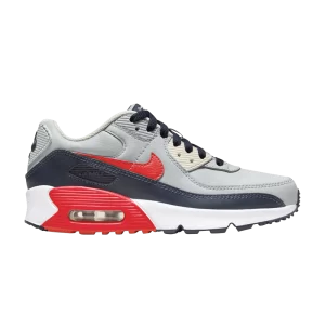 Nike Air Max 90 Leather GS 'Light Smoke Bright Crimson' Light Smoke Grey/Dark Obsidian/Ghost/Bright Crimson CD6864 021