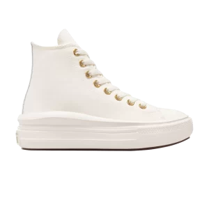 Converse Chuck Taylor All Star Move Platform High GS 'Tonal Canvas – Egret Metallic Light Gold 'Sneakers Egret A08384C