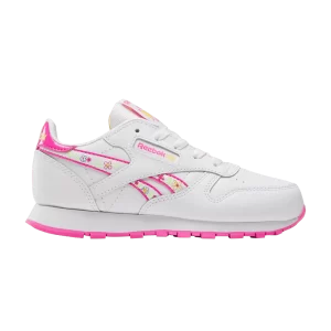 Reebok Classic Leather Little Kid 'Floral' Sneakers White/Laser Pink/Always Yellow 100033585