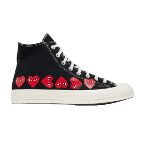 Converse Comme des Garçons PLAY x Chuck 70 High 'Multi Heart – Black 'Sneakers Black/Red High Risk/Egret A08147C